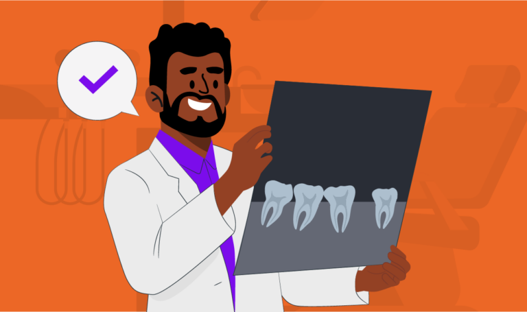 Imagem ilustrativa de dentista analisando uma documentação ortodôntica.
