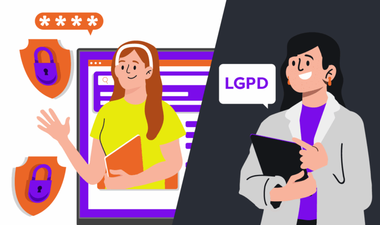 LGPD na odontologia: imagem ilustrada de pessoas conversando sobre o assunto.