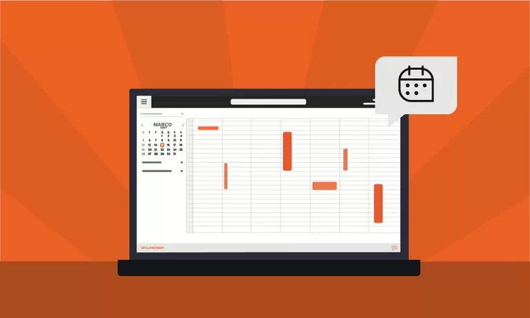 Agenda Online Clinicorp. Imagem do layout da agenda dentro do sistema Clinicorp.
