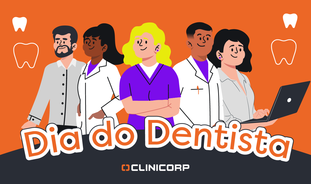 Dia do Dentista: imagem ilustrada de dentistas exercendo a profissão.