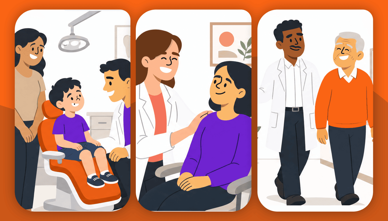 Odontologia humanizada em clínica odontológica com atendimento acolhedor para crianças, adultos e idosos, valorizando o cuidado individualizado e a experiência do paciente.