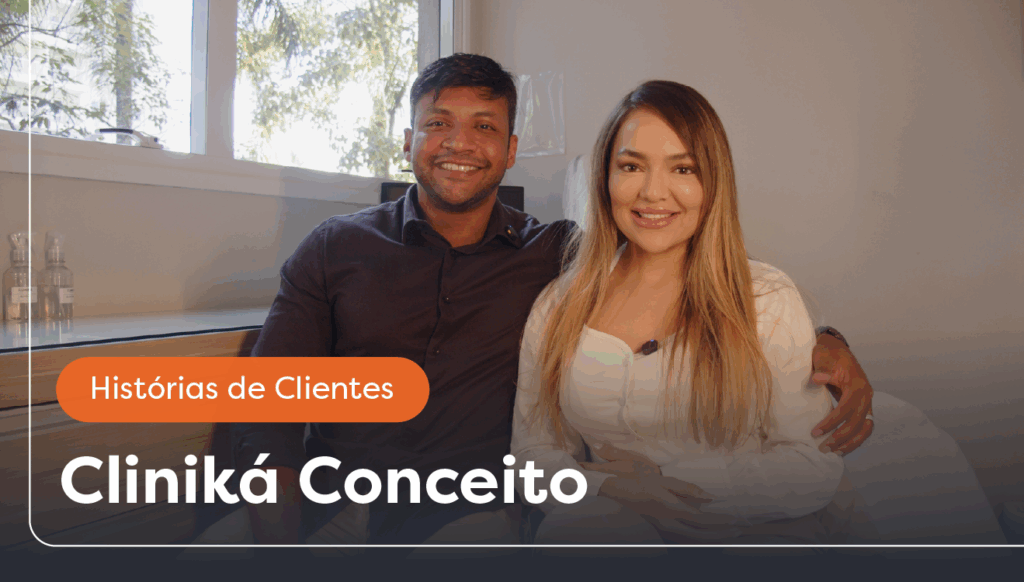 Equipe da Cliniká Conceito aplicando inteligência artificial na estética em um ambiente clínico moderno