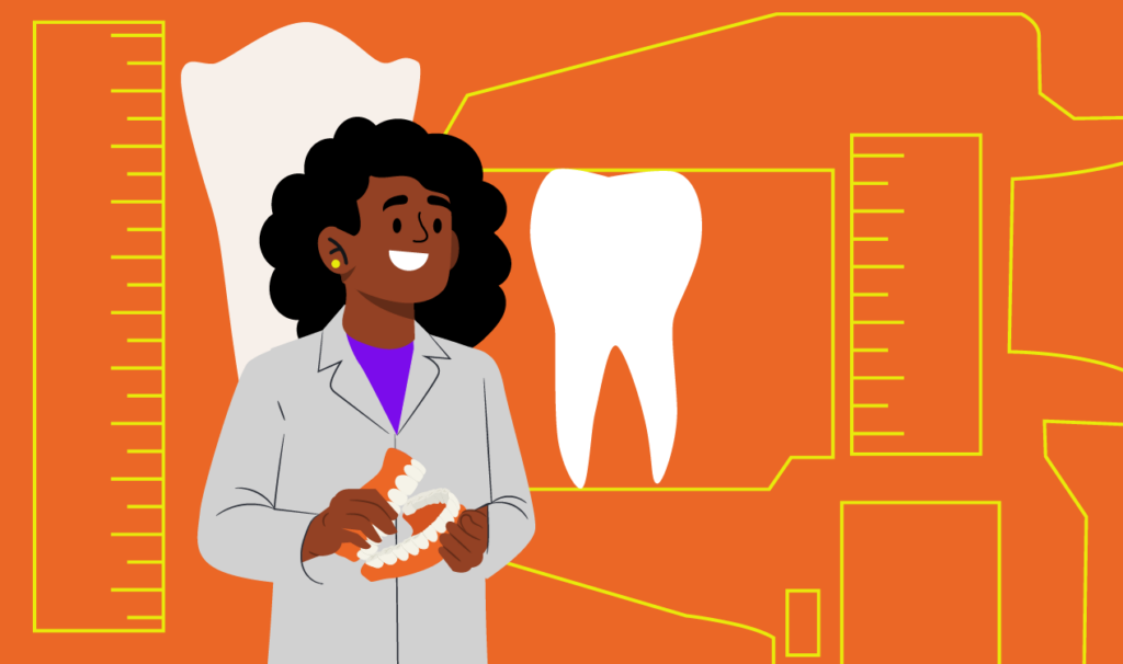 Odontometria: profissional endodontista realizando o procedimento de odontometria.