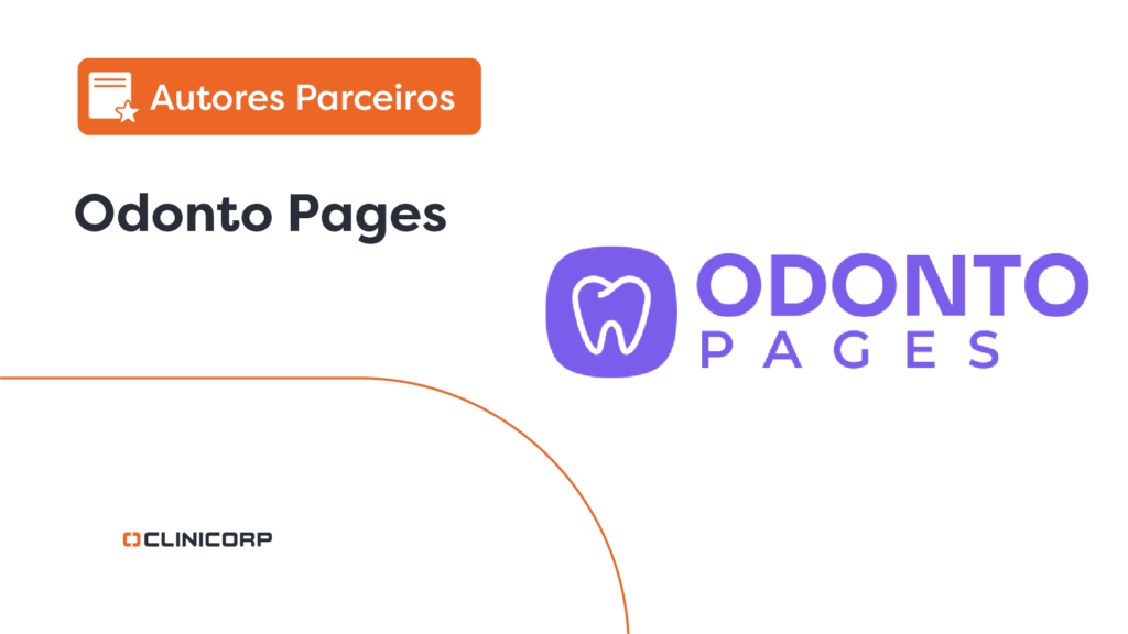 Logo lilás do parceiro Clinicorp Odonto Pages. Felippe Emanoel é designer com mais de 15 anos de experiência em soluções digitais de alta performance. É cofundador da Blacktab e CEO da Odonto Pages, empresa especializada na criação de Landing Pages que transformam clínicas odontológicas em máquinas de conversão. Combinando design, usabilidade e marketing digital, Felippe ajuda clínicas a atrair, engajar e converter mais pacientes todos os dias.