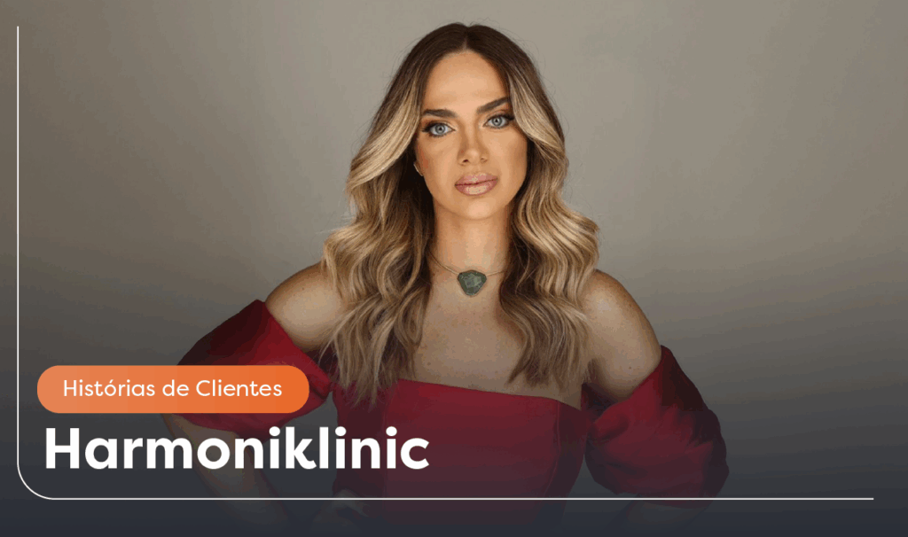 História de Clientes: foto da Dra. Camila, proprietária da Harmoniklinic.