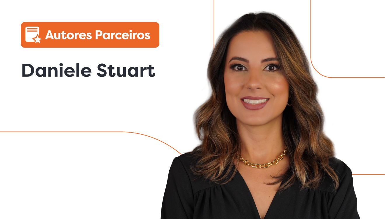 Perfiloplastia: imagem da Dra. Daniele Stuart, ao lado dela há um lettering escrito “autores parceiros”.