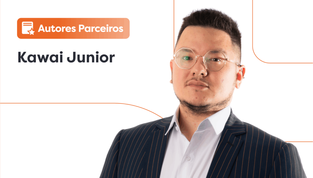 Canal radicular: imagem do Dr. Kawai Junior. Ao lado dele, há um lettering escrito “autores parceiros”.