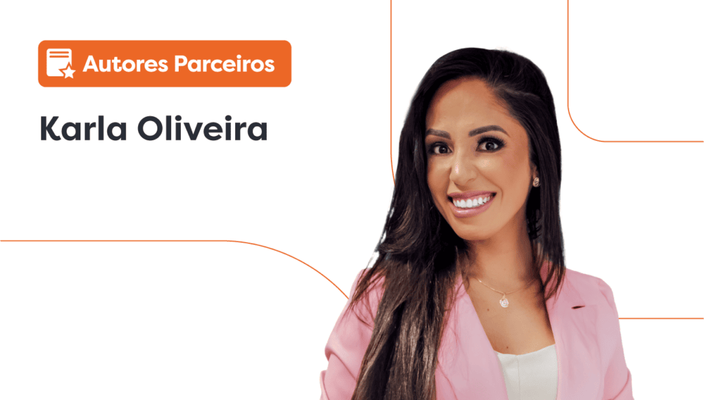 Dentista de sucesso: imagem da Dra. Kaká Oliveira. Ao lado dela, há um lettering escrito “autores parceiros”.