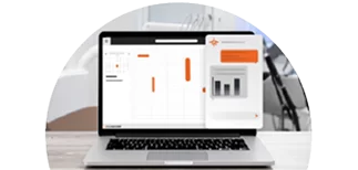 Clinicorp IA exibindo relatórios inteligentes em um notebook